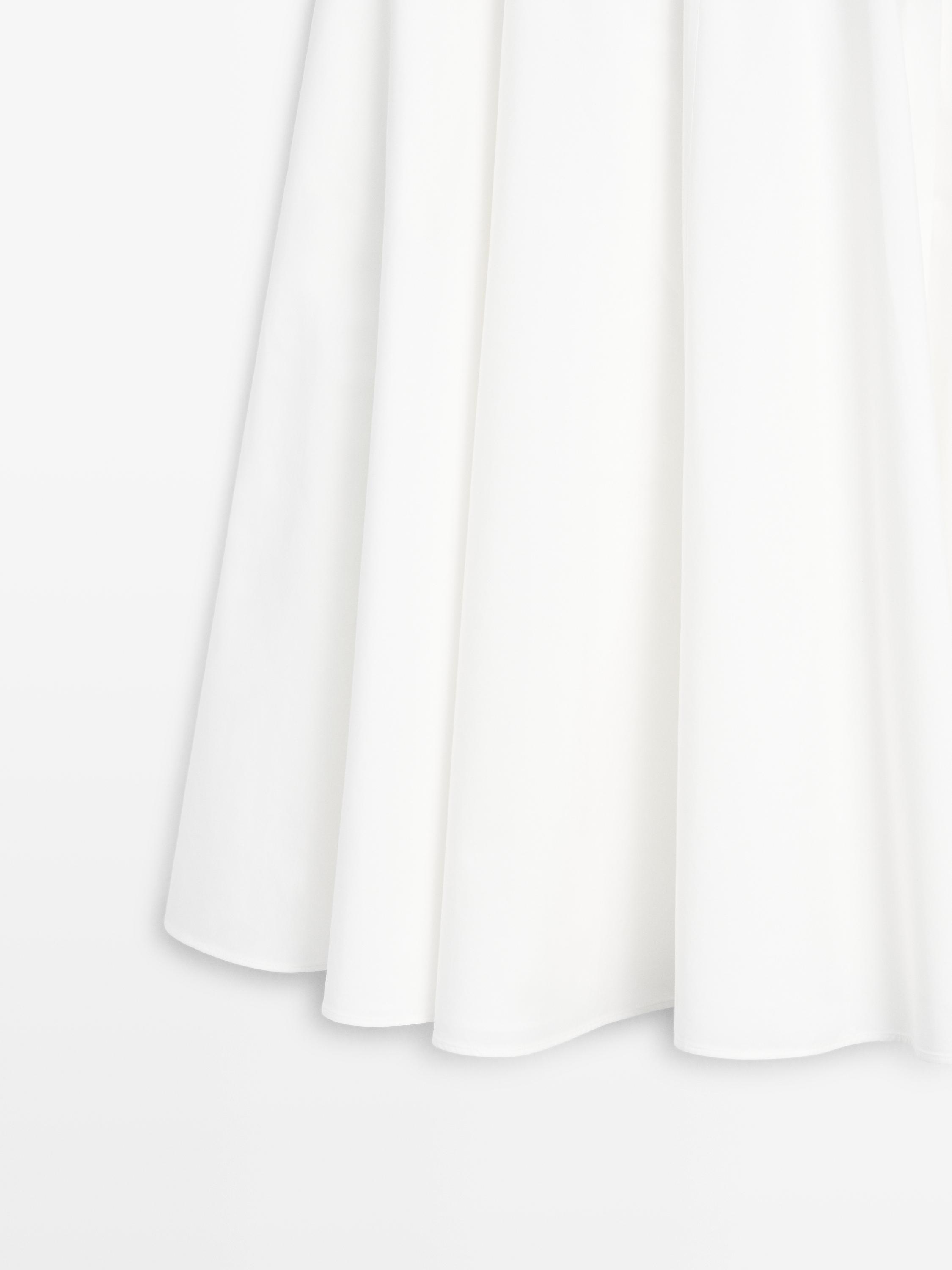 100% cotton midi skirt with yoke detail
